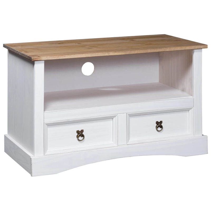 Tv-meubel 91x43x56 cm Mexicaans grenenhout Corona-stijl wit MeubelReus