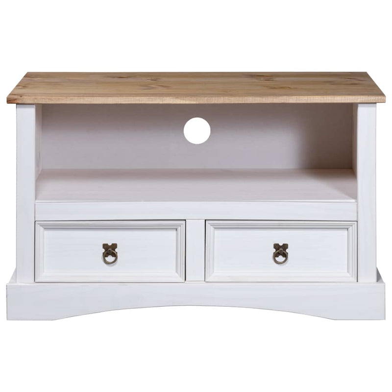 Tv-meubel 91x43x56 cm Mexicaans grenenhout Corona-stijl wit MeubelReus