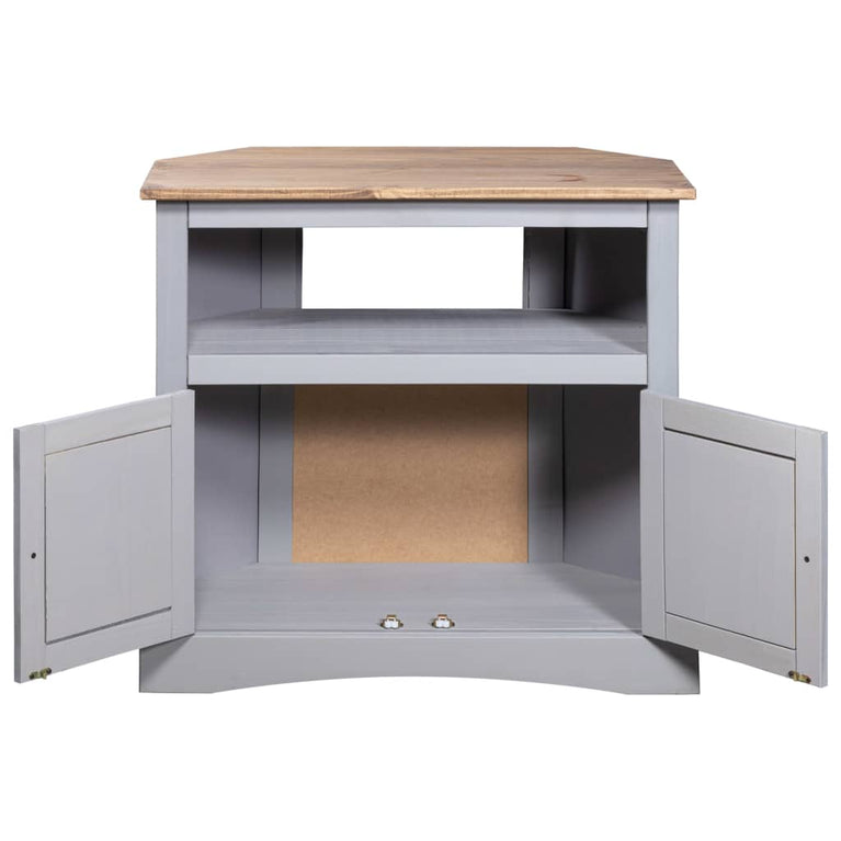 Wandtafel 80x43x78 cm Mexicaans grenenhout Corona-stijl grijs MeubelReus