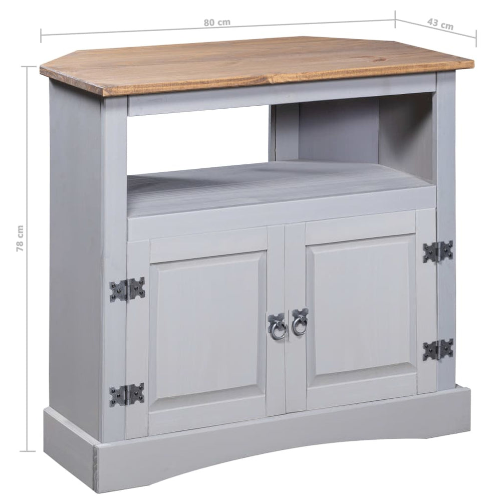 Wandtafel 80x43x78 cm Mexicaans grenenhout Corona-stijl grijs MeubelReus