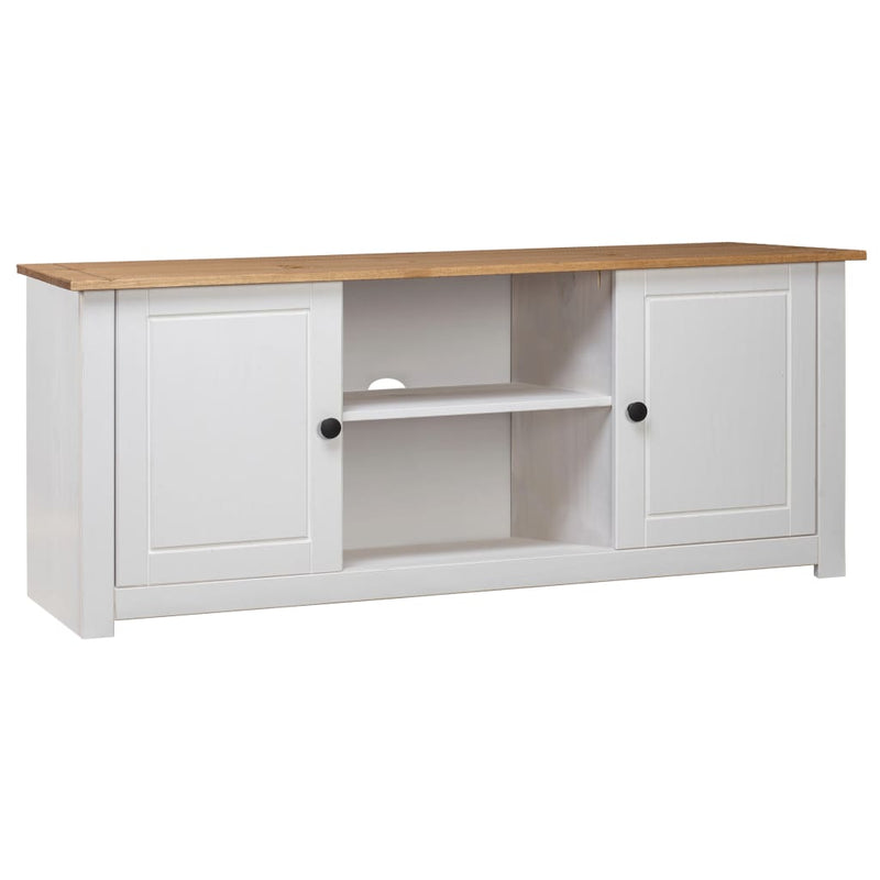 Tv-kast Panama Range 120x40x50 cm massief grenenhout wit MeubelReus