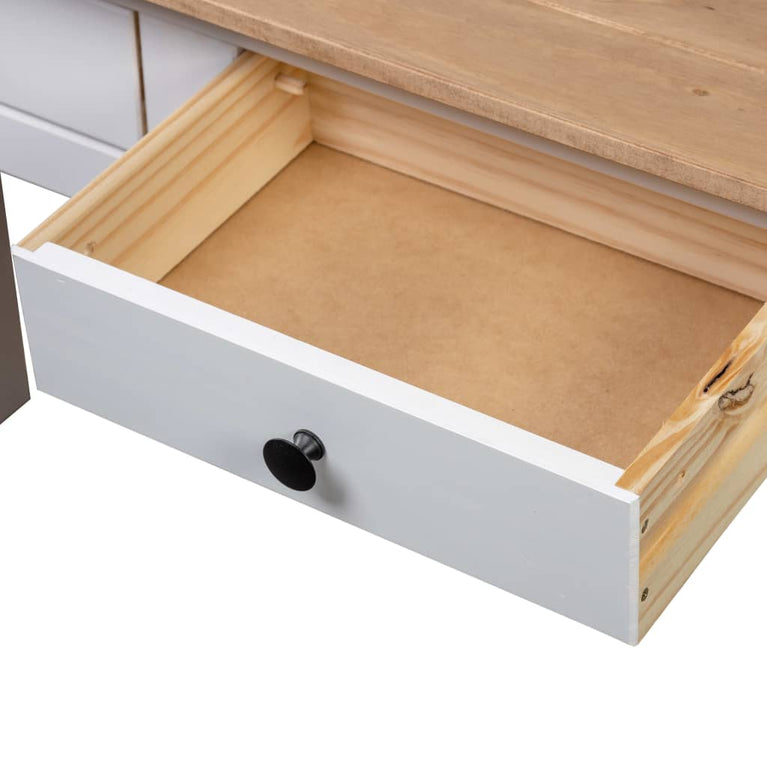 Wandtafel Panama Range 110x40x72 cm massief grenenhout wit MeubelReus