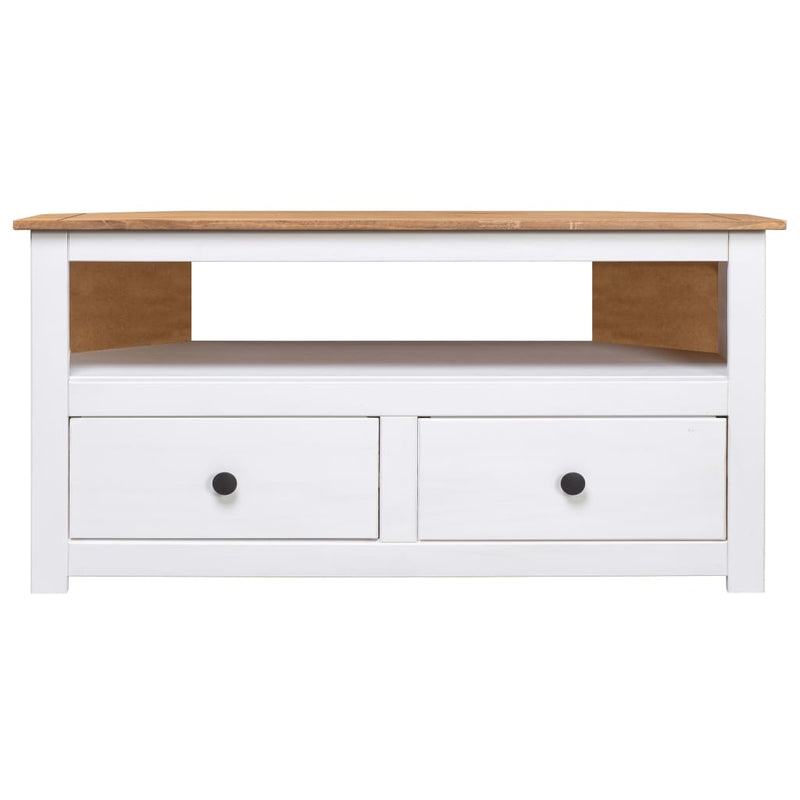 Tv-hoekkast Panama Range 93x49x49 cm massief grenenhout wit