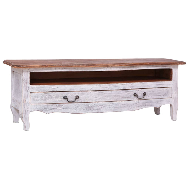 Tv-meubel 120x30x40 cm massief gerecycled hout wit MeubelReus