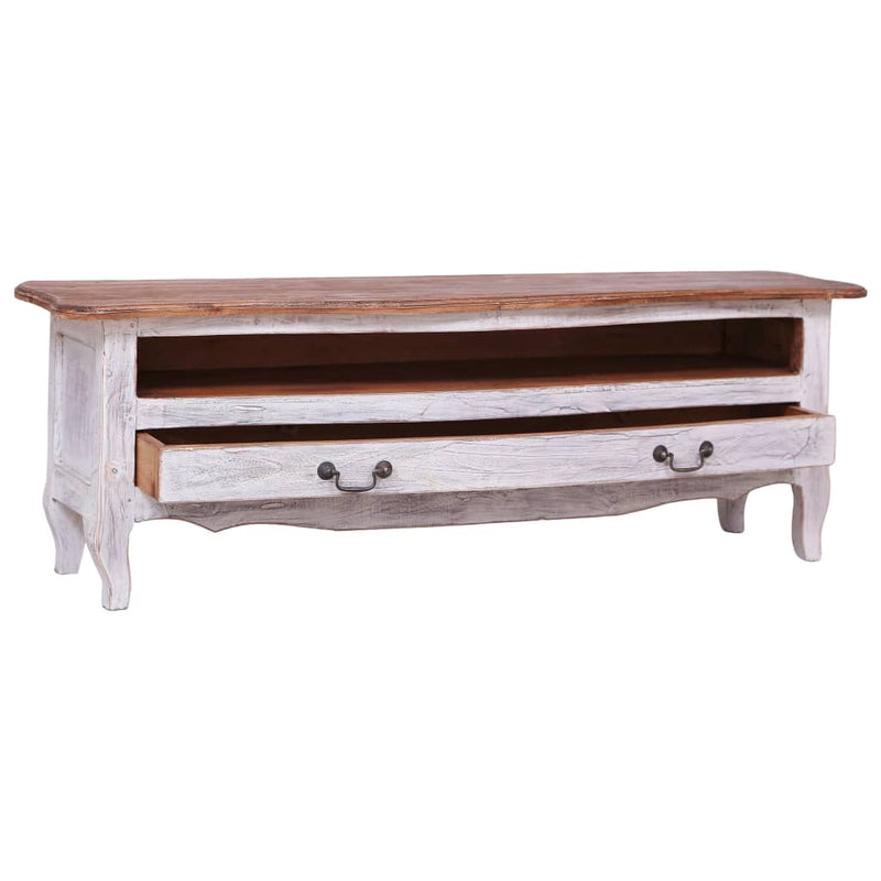 Tv-meubel 120x30x40 cm massief gerecycled hout wit MeubelReus