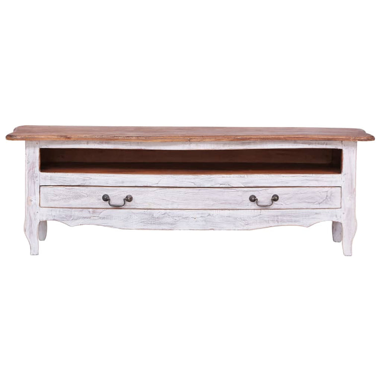 Tv-meubel 120x30x40 cm massief gerecycled hout wit MeubelReus