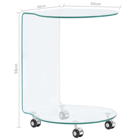 Salontafel 45x40x58 cm gehard glas MeubelReus