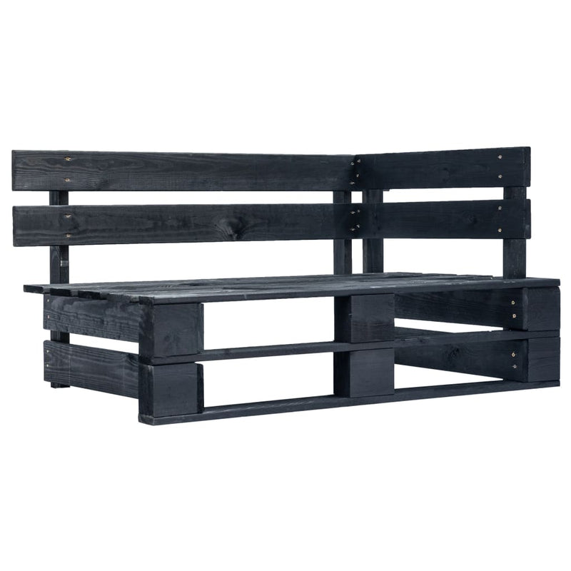 Tuinhoekbank pallet hout zwart MeubelReus