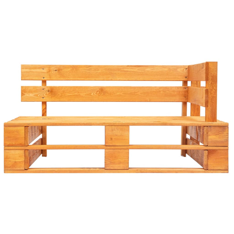 Tuinhoekbank pallet hout honingbruin MeubelReus