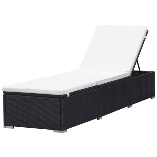 Ligbedden met kussens 2 st poly rattan zwart MeubelReus