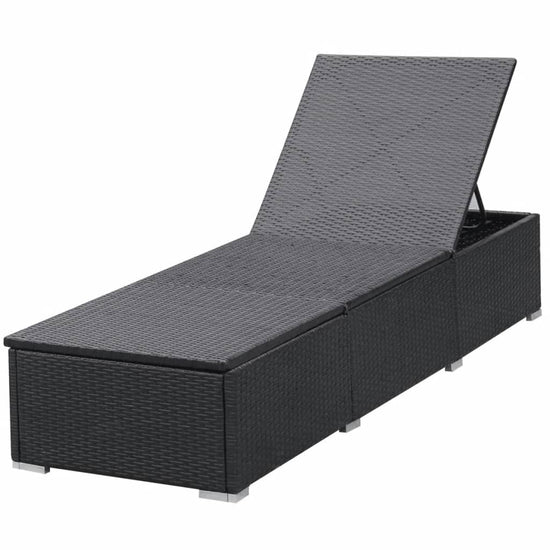 Ligbedden met kussens 2 st poly rattan zwart MeubelReus