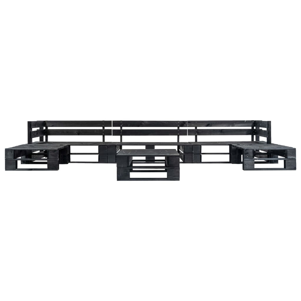 6-delige Loungeset pallet hout zwart MeubelReus