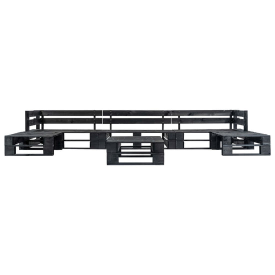 6-delige Loungeset pallet hout zwart MeubelReus