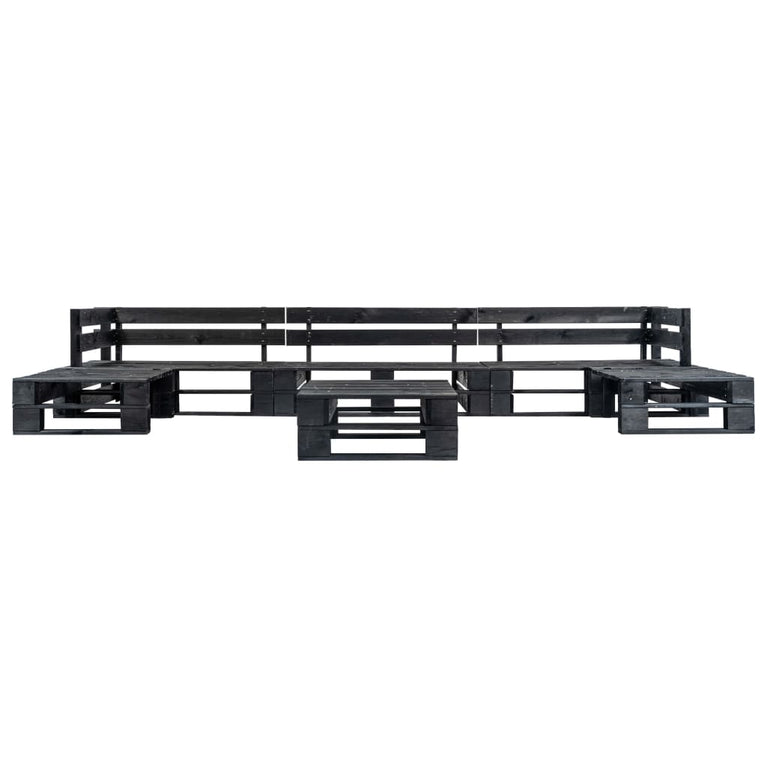 6-delige Loungeset pallet hout zwart MeubelReus