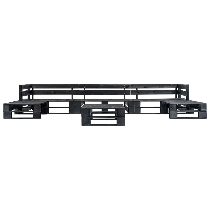 6-delige Loungeset pallet hout zwart MeubelReus