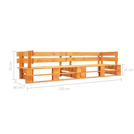 Tuinbank 2-zits pallet hout honingbruin MeubelReus