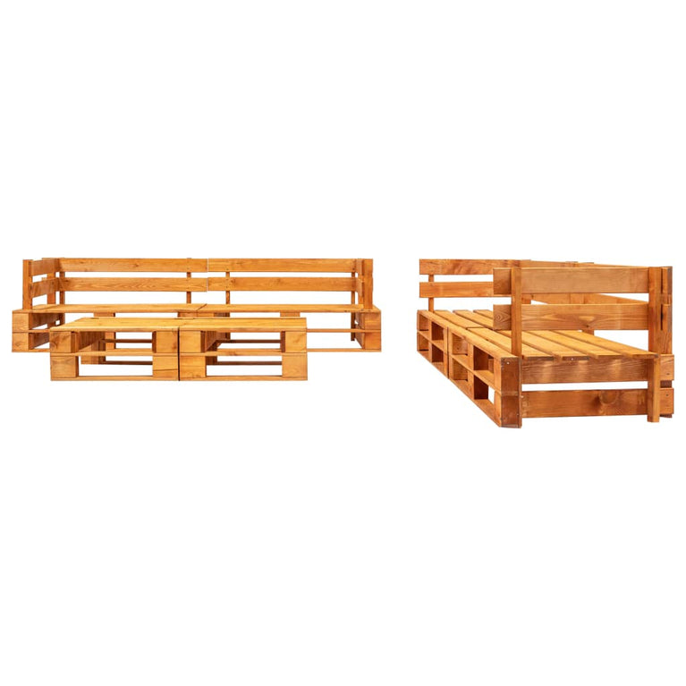 6-delige Loungeset pallet hout honingbruin MeubelReus