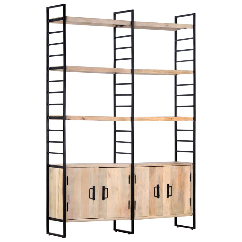 Boekenkast met 4 schappen 124x30x180 cm massief mangohout MeubelReus