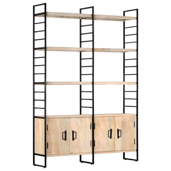 Boekenkast met 4 schappen 124x30x180 cm massief mangohout MeubelReus
