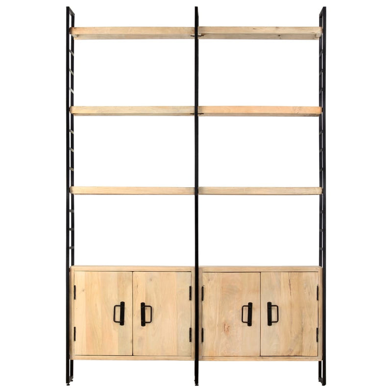 Boekenkast met 4 schappen 124x30x180 cm massief mangohout MeubelReus