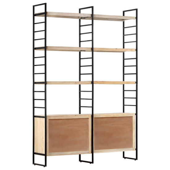 Boekenkast met 4 schappen 124x30x180 cm massief mangohout MeubelReus