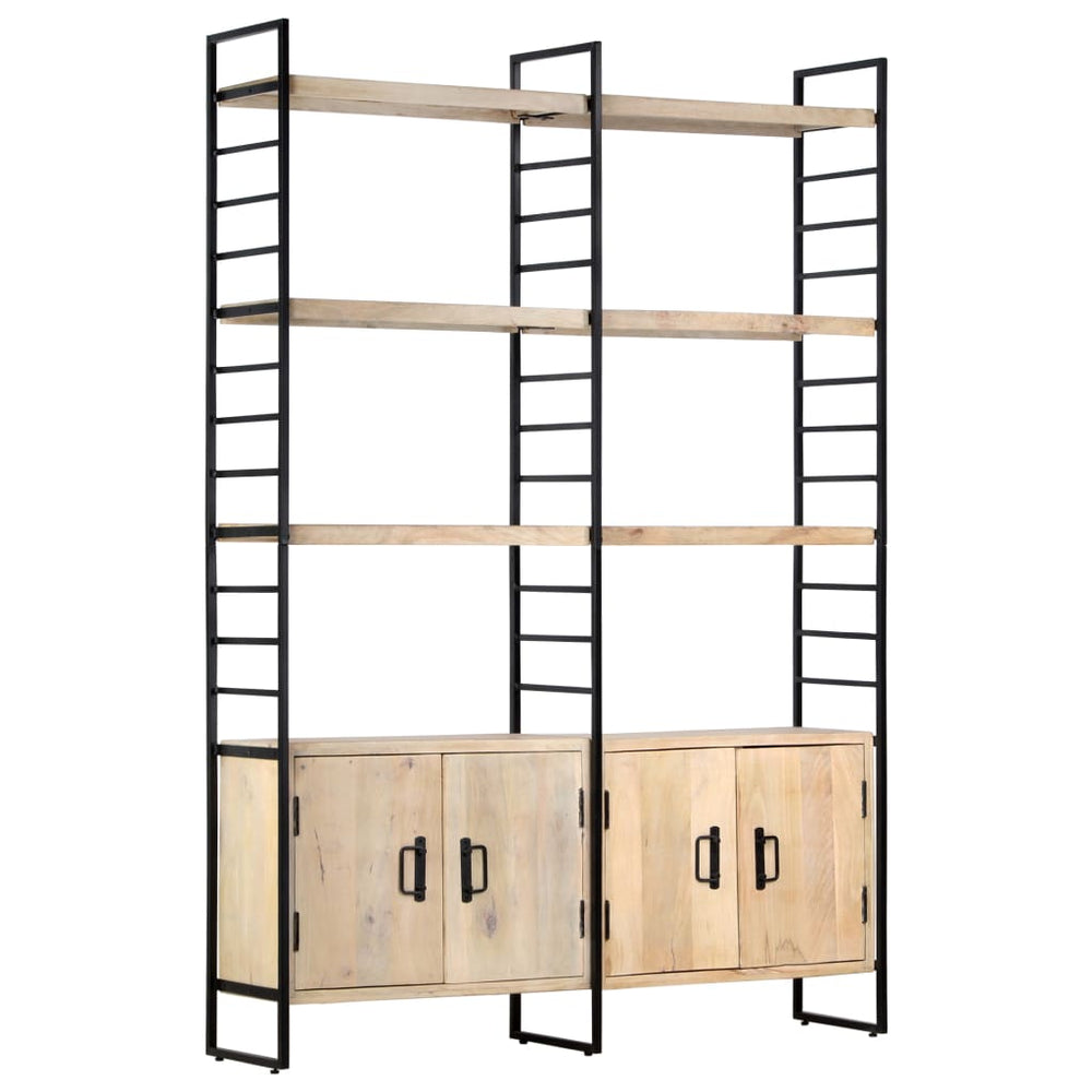 Boekenkast met 4 schappen 124x30x180 cm massief mangohout MeubelReus