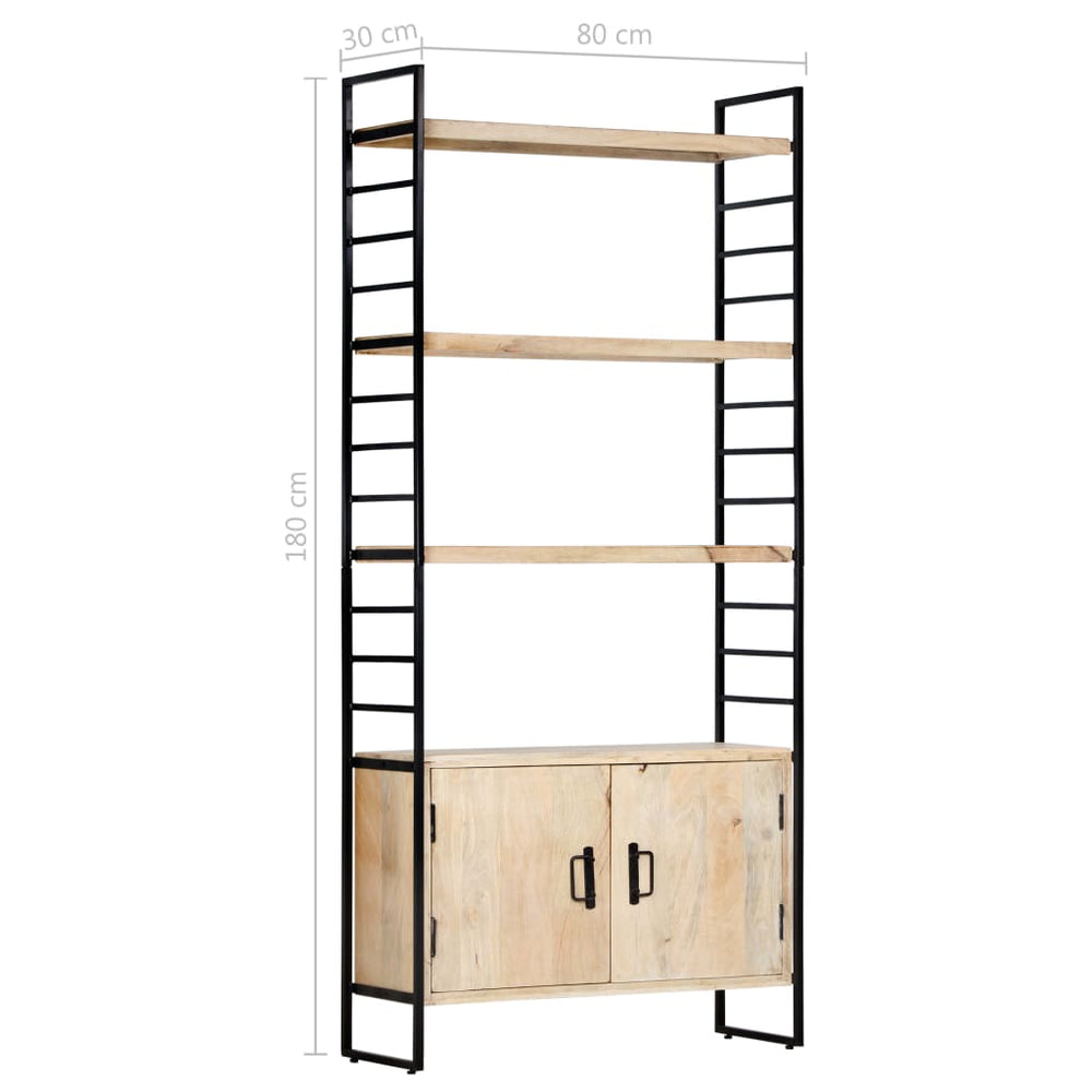Boekenkast met 4 schappen 80x30x180 cm massief mangohout MeubelReus