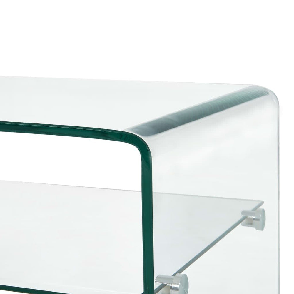 Salontafel 98x45x31 cm gehard glas transparant MeubelReus