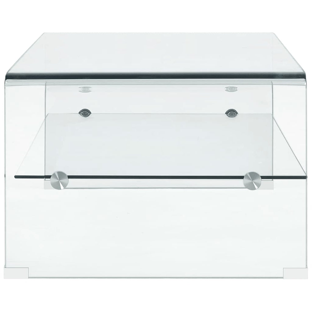 Salontafel 98x45x31 cm gehard glas transparant MeubelReus