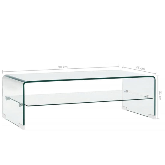 Salontafel 98x45x31 cm gehard glas transparant MeubelReus