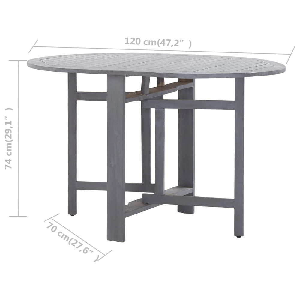Tuintafel 120x70x74 cm massief acaciahout grijs MeubelReus