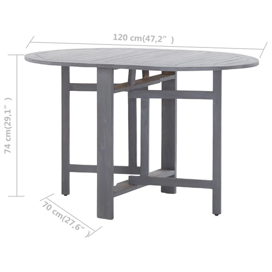 Tuintafel 120x70x74 cm massief acaciahout grijs MeubelReus
