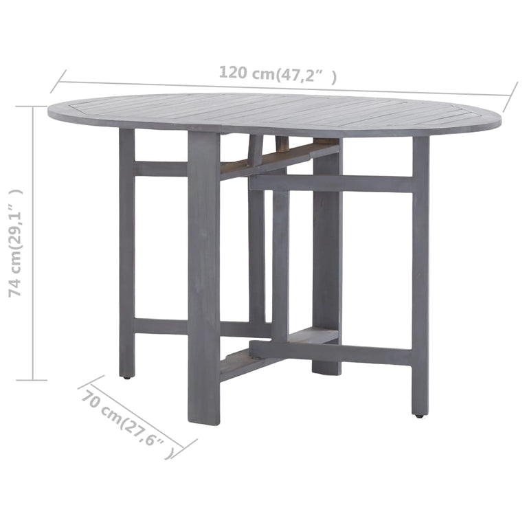 Tuintafel 120x70x74 cm massief acaciahout grijs MeubelReus