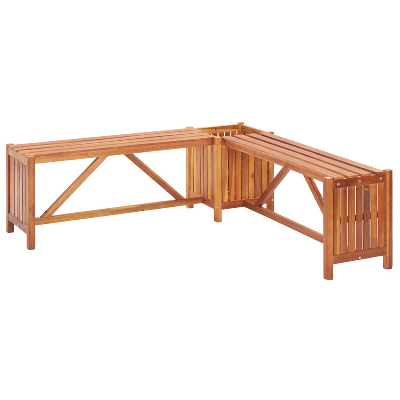 Tuinhoekbank met plantenbak 117x117x40 cm massief acaciahout MeubelReus