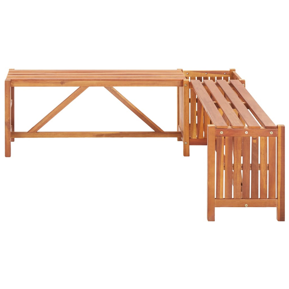 Tuinhoekbank met plantenbak 117x117x40 cm massief acaciahout MeubelReus