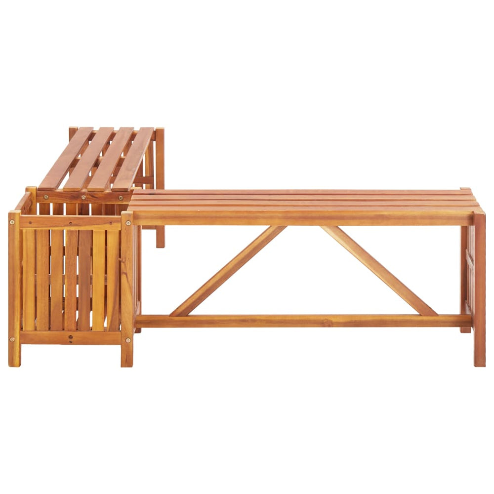 Tuinhoekbank met plantenbak 117x117x40 cm massief acaciahout MeubelReus