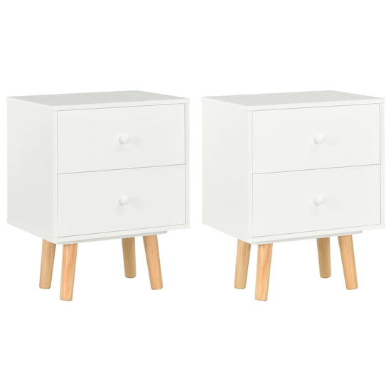 Nachtkastjes 2 st 40x30x50 cm massief grenenhout wit MeubelReus
