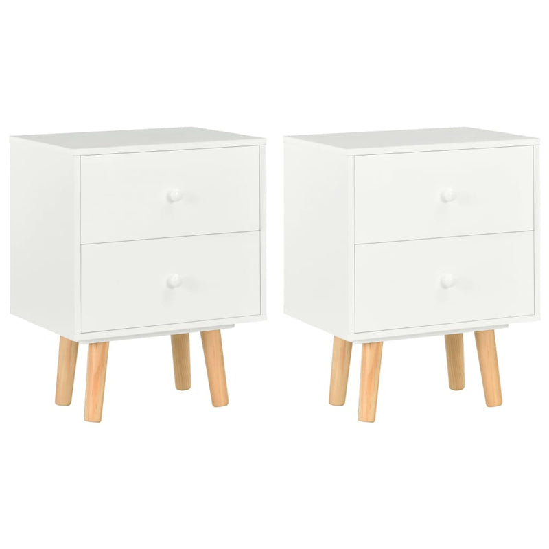 Nachtkastjes 2 st 40x30x50 cm massief grenenhout wit MeubelReus