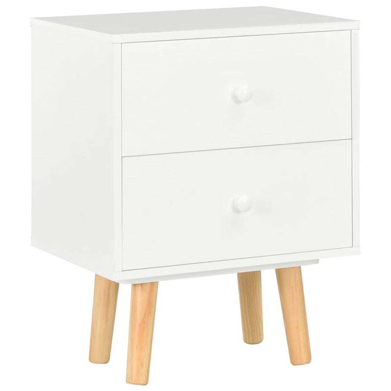 Nachtkastjes 2 st 40x30x50 cm massief grenenhout wit MeubelReus