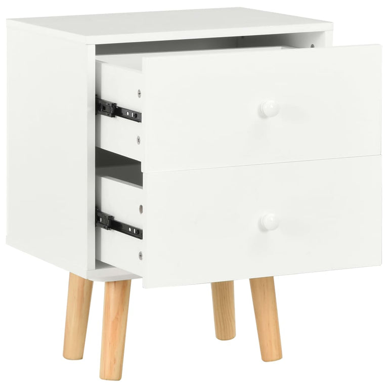 Nachtkastjes 2 st 40x30x50 cm massief grenenhout wit MeubelReus