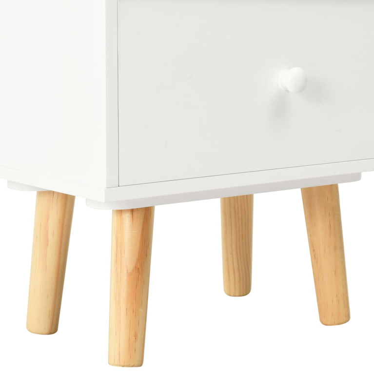 Nachtkastjes 2 st 40x30x50 cm massief grenenhout wit MeubelReus