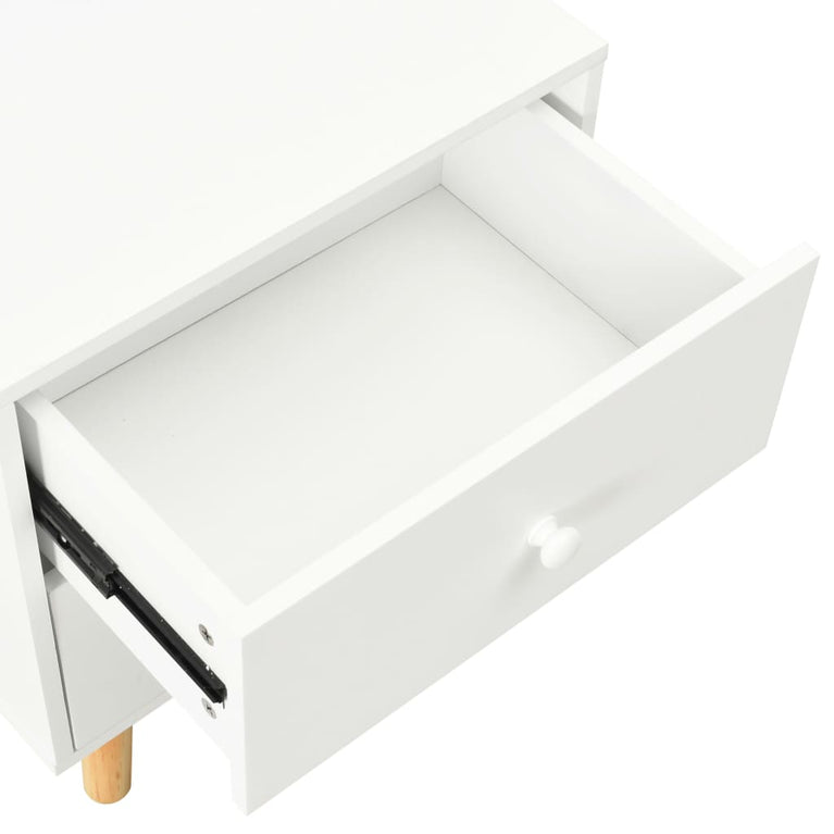 Nachtkastjes 2 st 40x30x50 cm massief grenenhout wit MeubelReus