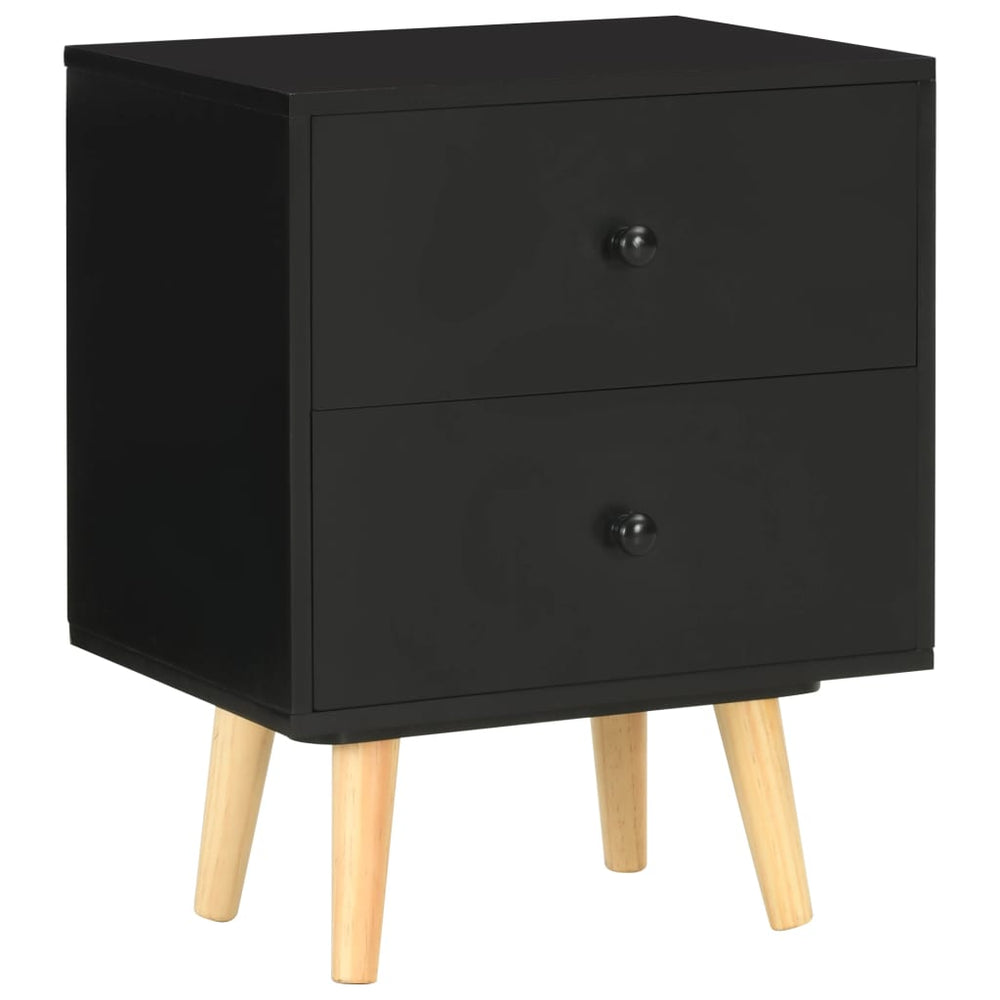 Nachtkastjes 2 st 40x30x50 cm massief grenenhout zwart MeubelReus