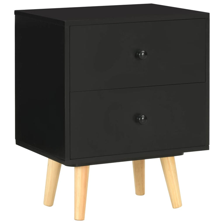Nachtkastjes 2 st 40x30x50 cm massief grenenhout zwart MeubelReus