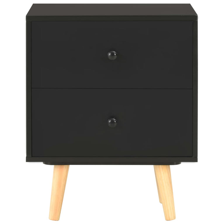 Nachtkastjes 2 st 40x30x50 cm massief grenenhout zwart MeubelReus