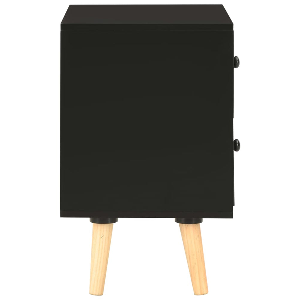 Nachtkastjes 2 st 40x30x50 cm massief grenenhout zwart MeubelReus