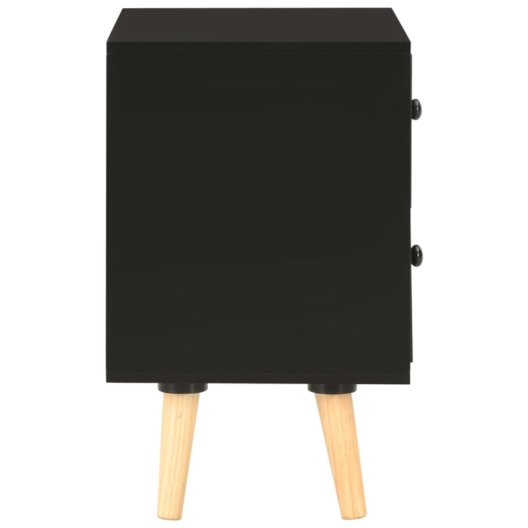 Nachtkastjes 2 st 40x30x50 cm massief grenenhout zwart MeubelReus