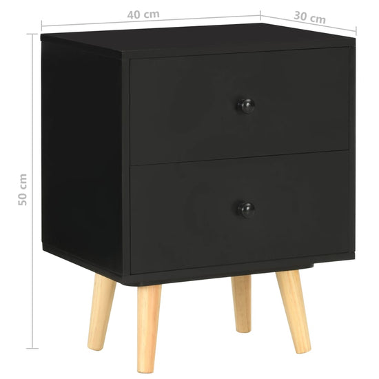 Nachtkastjes 2 st 40x30x50 cm massief grenenhout zwart MeubelReus