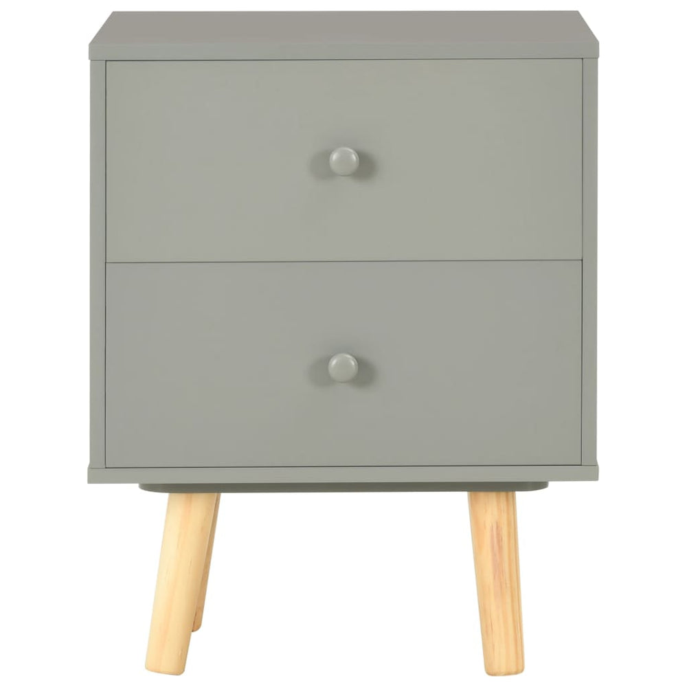 Nachtkastjes 2 st 40x30x50 cm massief grenenhout grijs MeubelReus