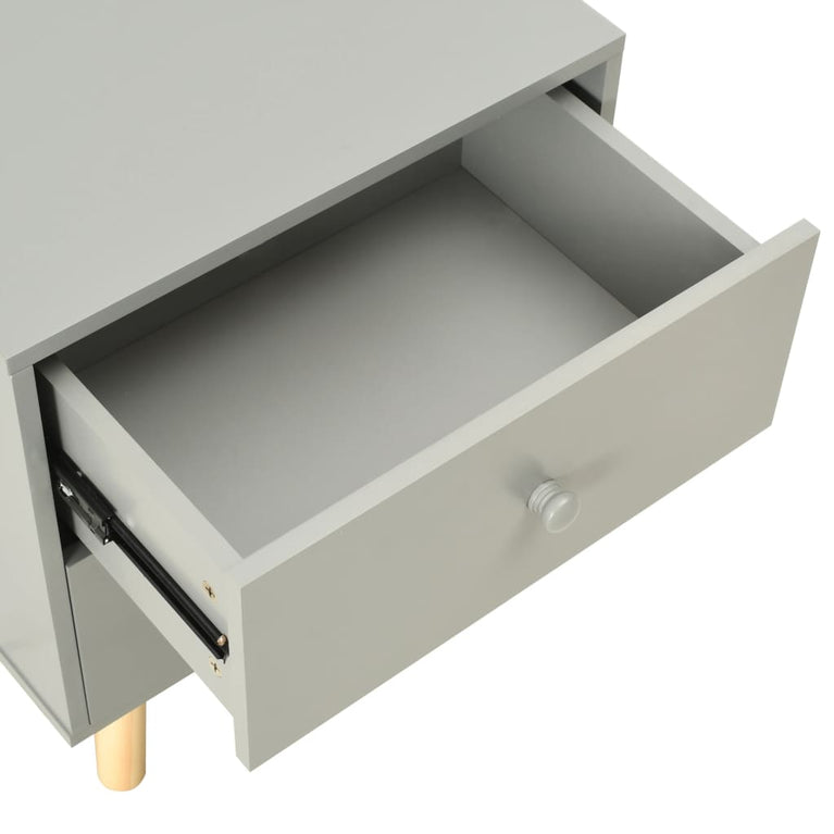 Nachtkastjes 2 st 40x30x50 cm massief grenenhout grijs MeubelReus